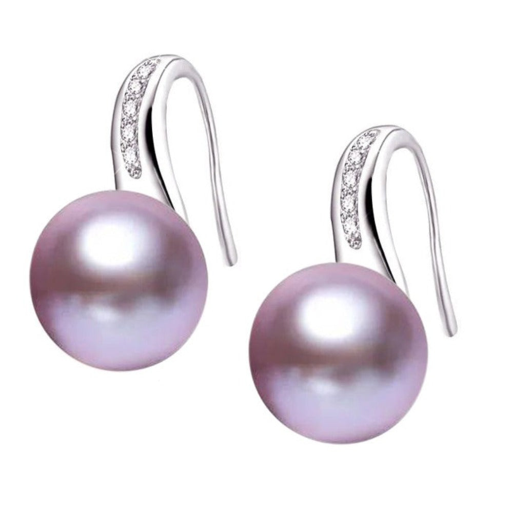 Stunning French Hook Drop Earrings made with Genuine Freshwater Pearls-3